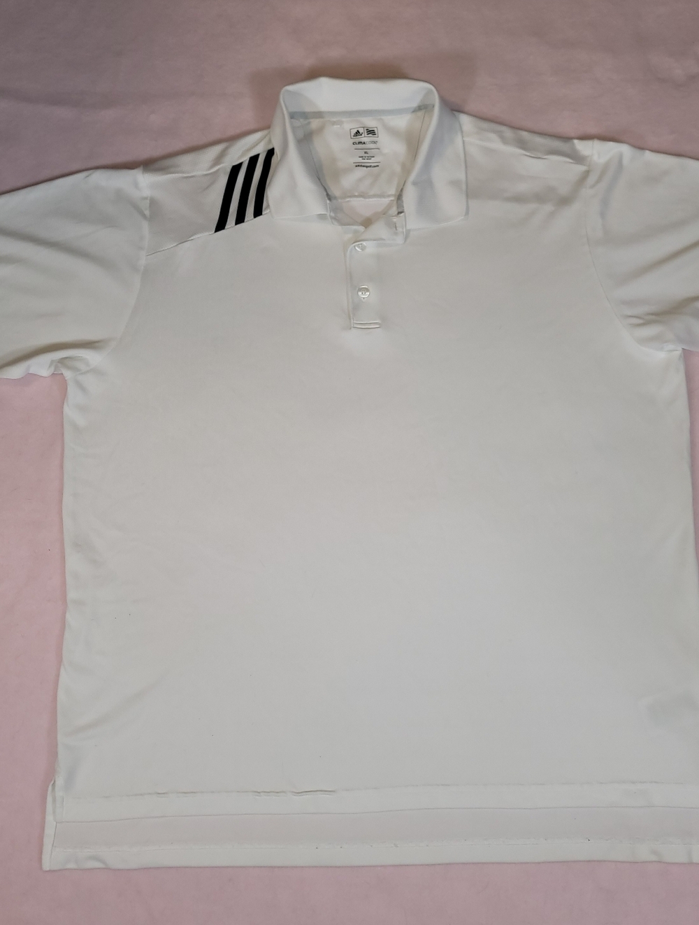 0901. EUC ~ Adidas ~ Climacool ~ Golf Shirt ~ Traditional White ~ XL